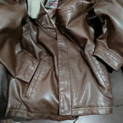 Chaqueta Levi Strauss de cuero marrón con forro XL - miniatura 2