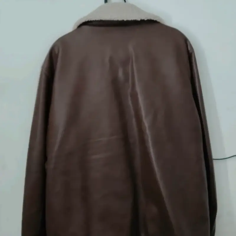 Chaqueta Levi Strauss de cuero marrón con forro XL - 4