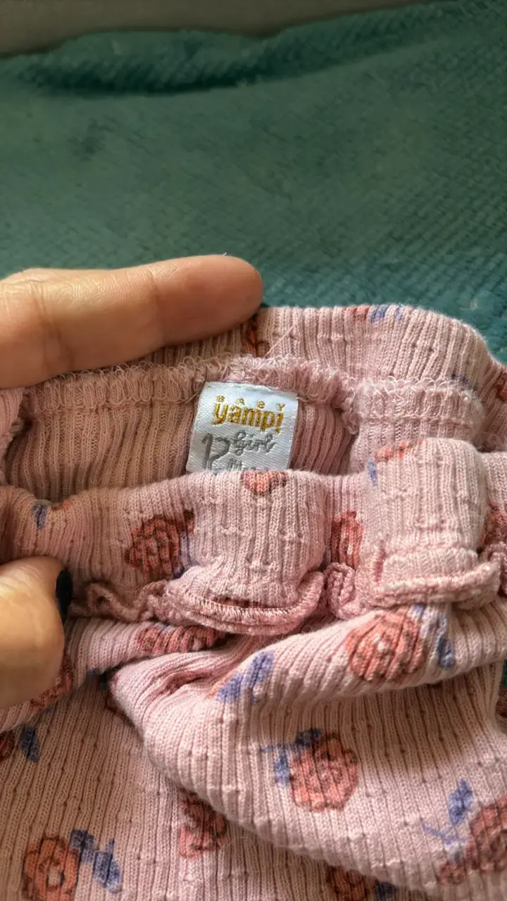 Pantalones de bebé 12 meses rosados con flores - 2
