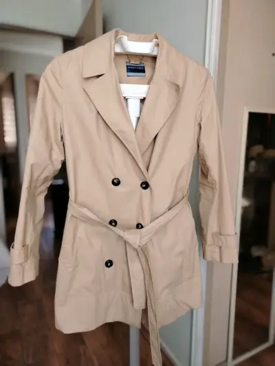 Abrigo beige para mujer Marítimo con cinturón - miniatura 1