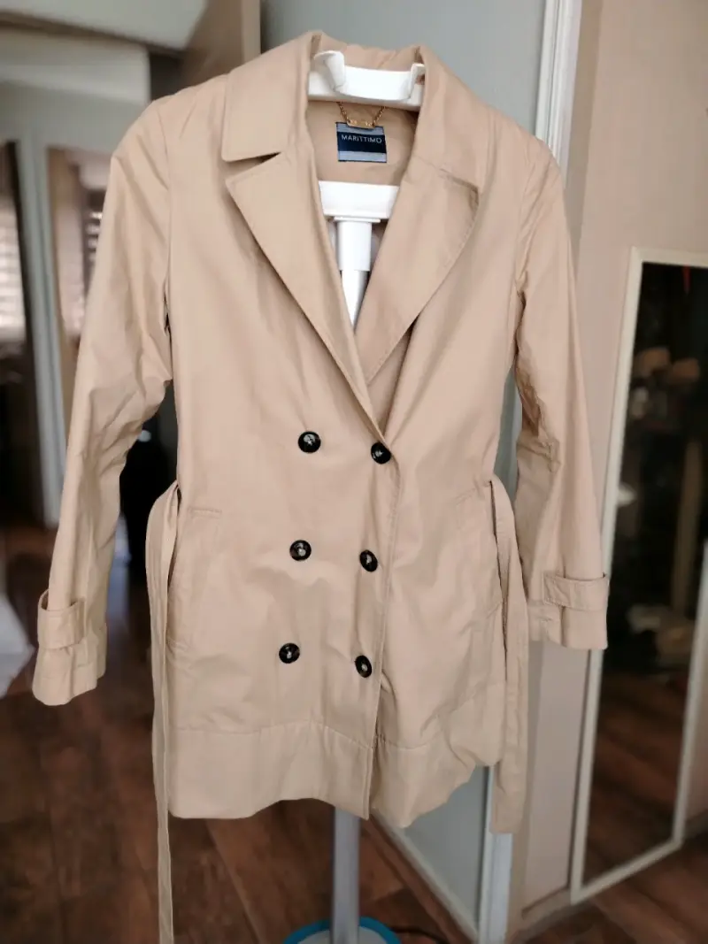 Abrigo beige para mujer Marítimo con cinturón - 4