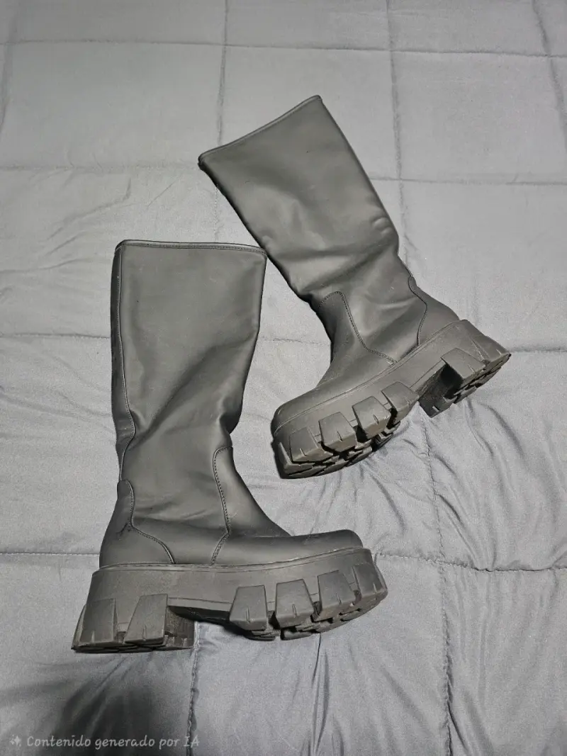 Botas negras C Moran de cuero con plataforma - 1
