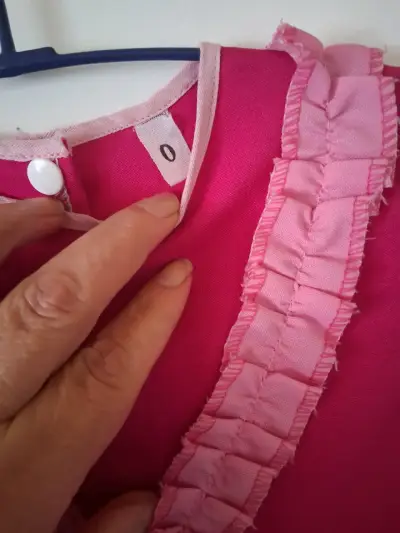 Vestido cueca de niña rosa con volantes talla 0 - miniatura 2