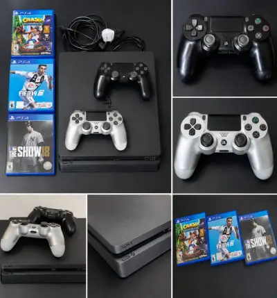 PS4 Slim 500GB + 2 Controles + 3 Juegos - miniatura 1