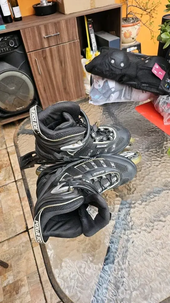 Patines en línea Powerslide negros con ajuste seguro - 3