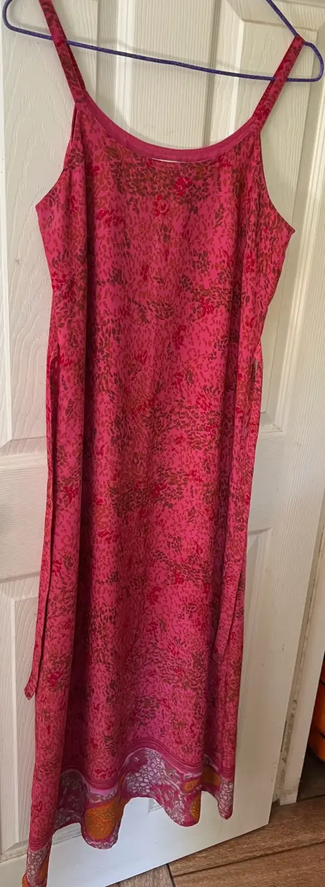 Vestido largo rosa estampado floral - 1