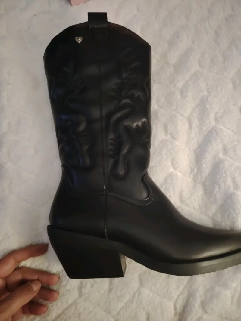 Botas vaqueras negras de cuero C/Moran - 3