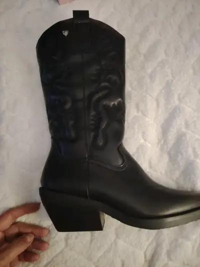 Botas vaqueras negras de cuero C/Moran - miniatura 3