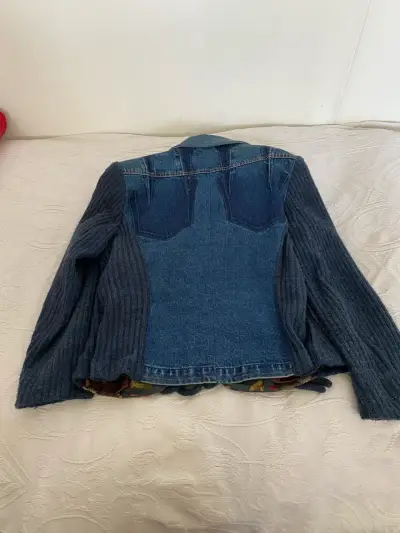 Chaqueta de Mezclilla y Lana con Cinturón - miniatura 1
