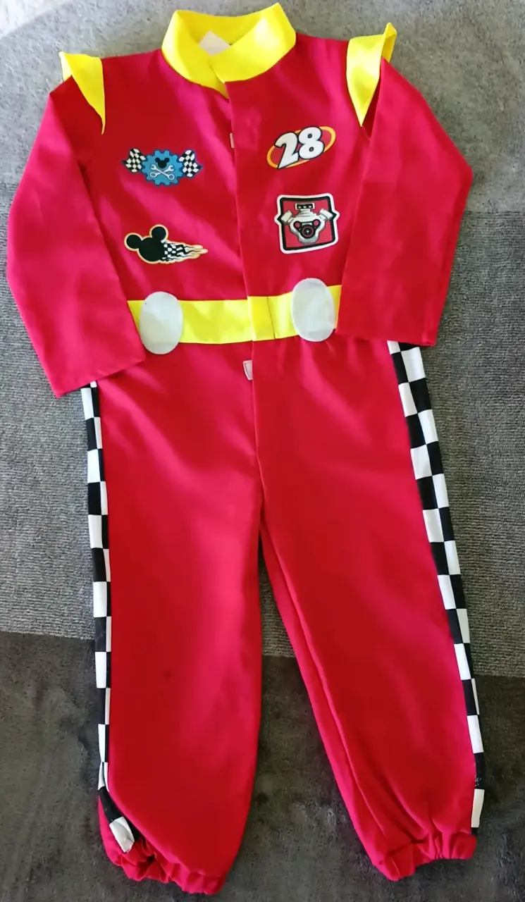 Disfraz infantil rojo con detalles amarillos - 1