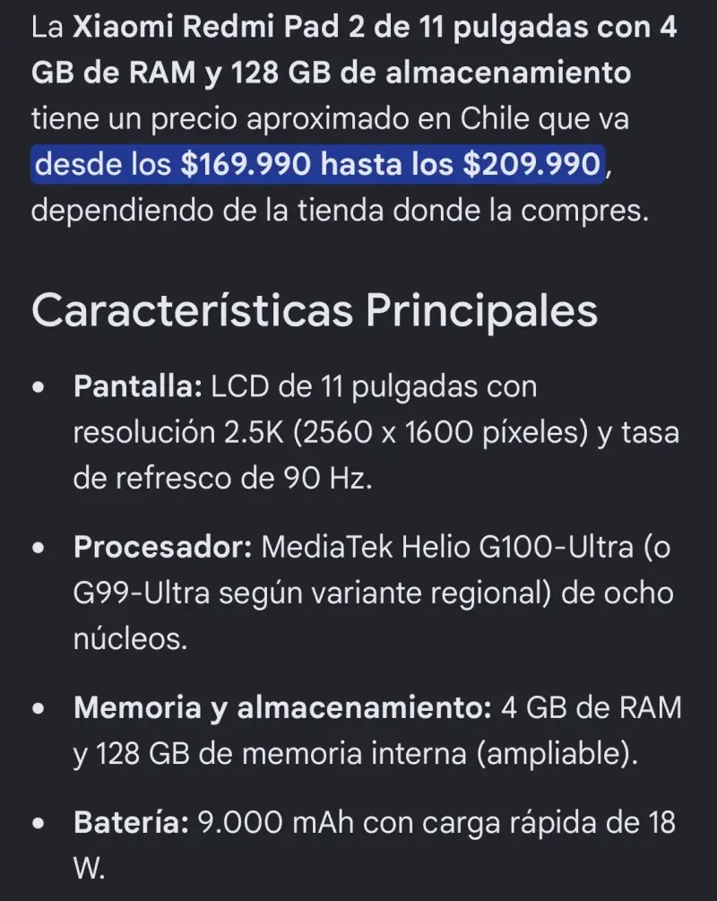 Tablet Xiaomi Redmi Pad 2 4GB RAM - 128 - 2