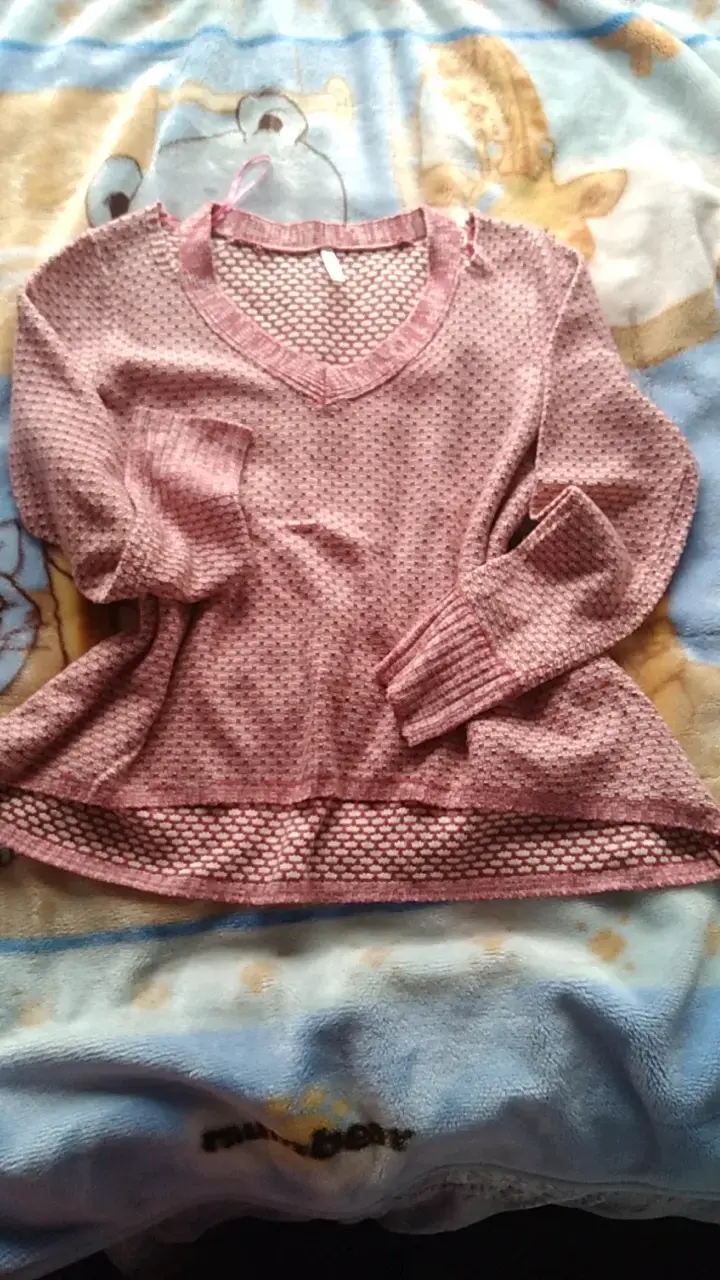 Suéter rosado de punto para mujer - 1