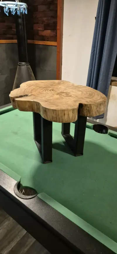 Mesa de centro rústica de madera natural - miniatura 3