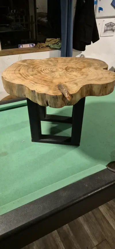 Mesa de centro rústica de madera natural - miniatura 4