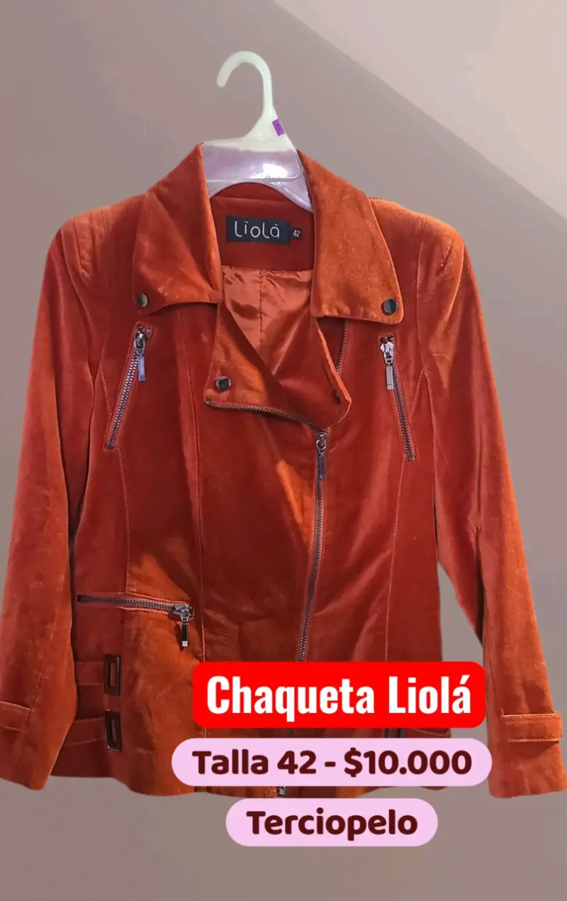 Chaqueta de terciopelo naranja Liolá talla 42