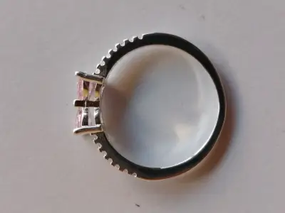 Anillos de plata con diseño de lazo y corazón - miniatura 3