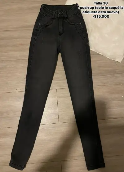 Jeans Push Up Talla 38 Negro - miniatura 1