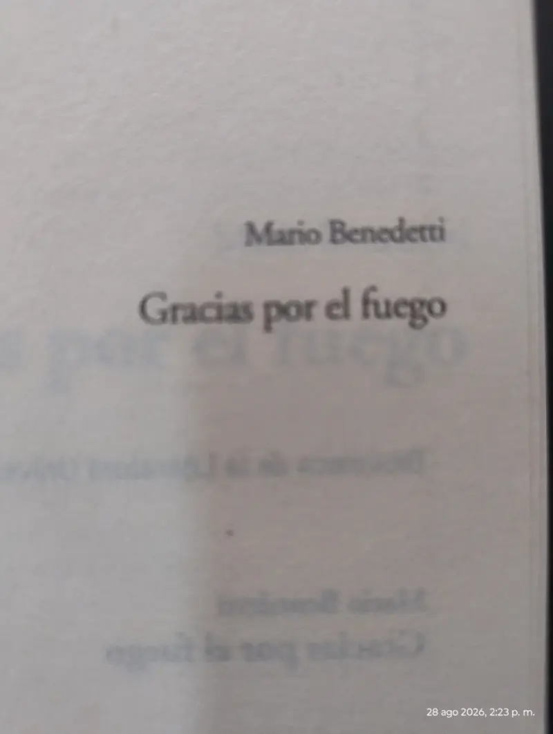 Libro 'Gracias por el fuego' de Mario Benedetti - 4