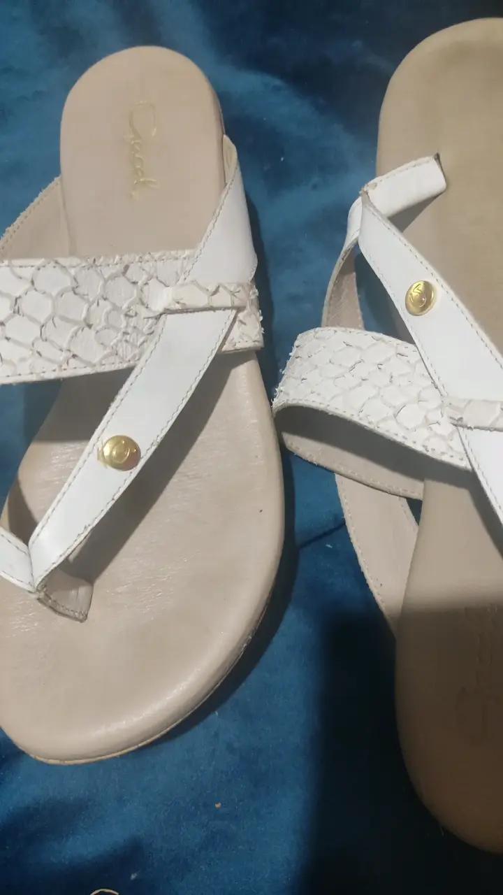 Sandalias de Cuero Blancas para Mujer Gacel - 3