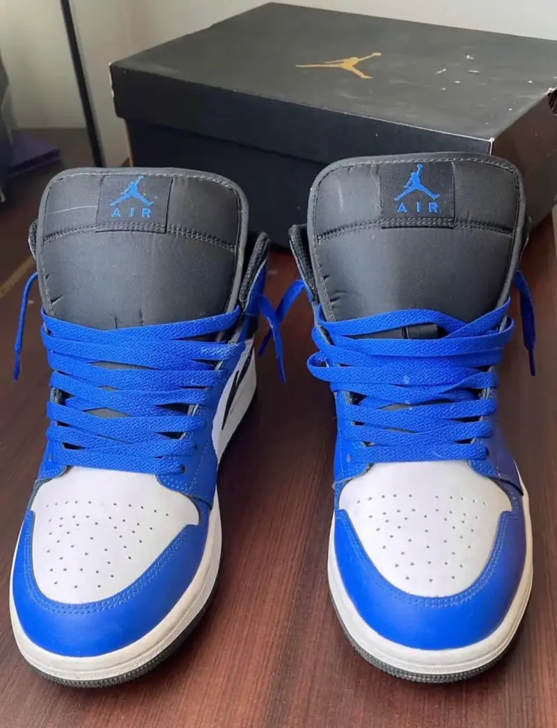 Zapatillas Air Jordan Mid Azul y Blanco - 2