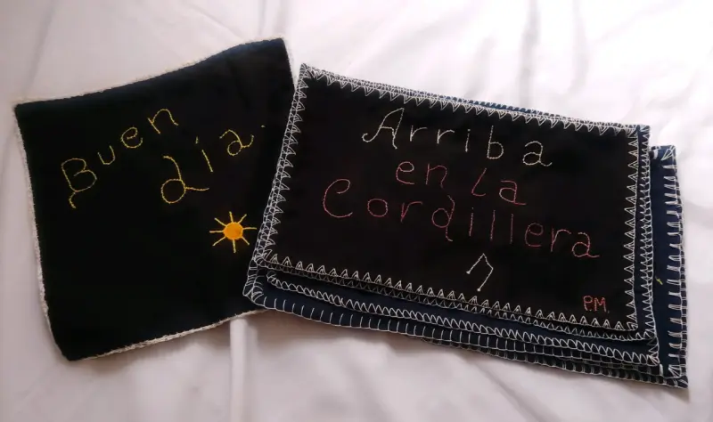 8 Servilletas o carpetas de tela bordadas a mano - 4