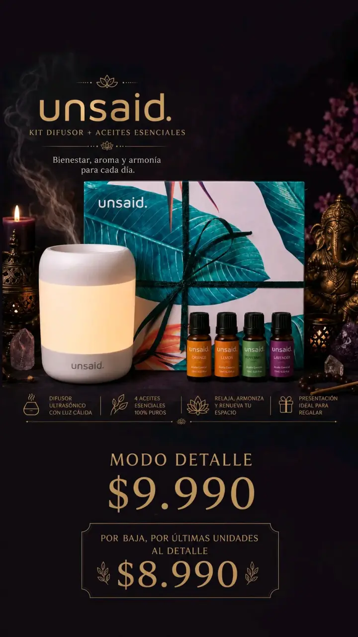 Kit Difusor Ultrasónico con Aceites Esenciite