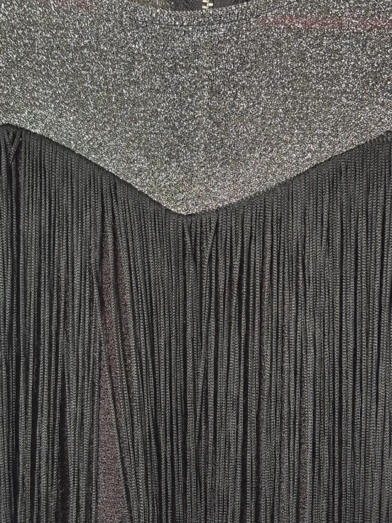 Vestido negro Mossimo con flecos y brillo talla M - 3