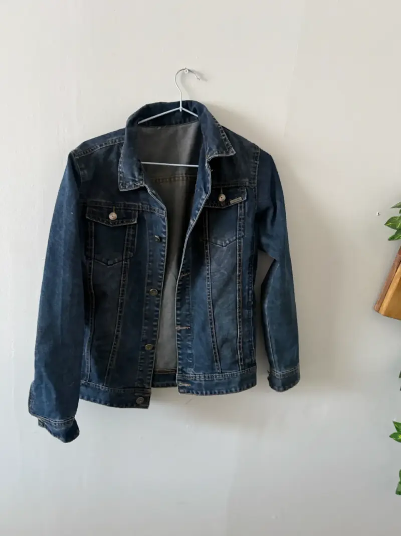 Chaqueta de mezclilla azul para mujer - 2