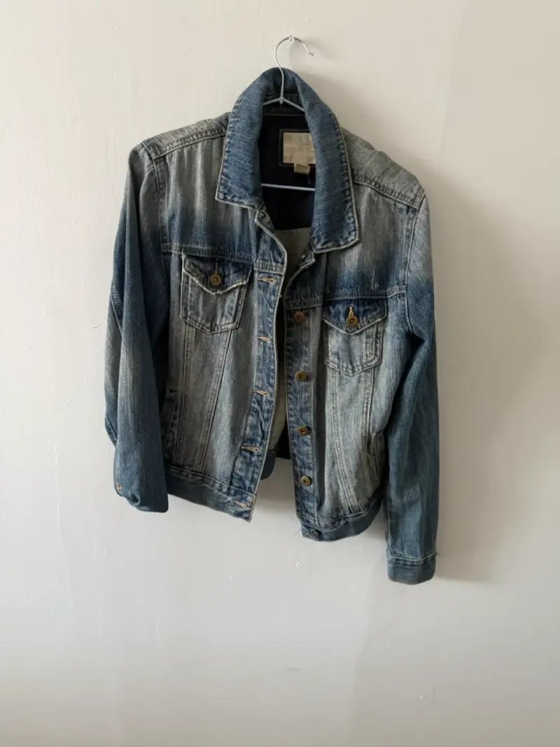 Chaqueta de mezclilla azul para mujer - 3