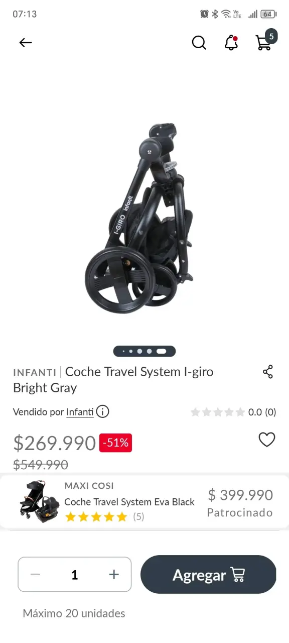 Coche Travel System Infanti I-Giro Gris - 1