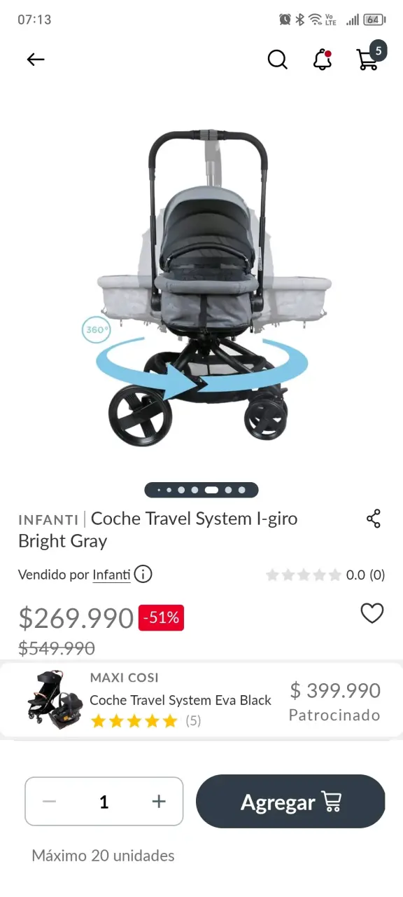 Coche Travel System Infanti I-Giro Gris - 3