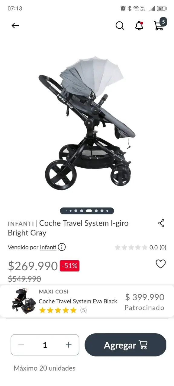 Coche Travel System Infanti I-Giro Gris - 4