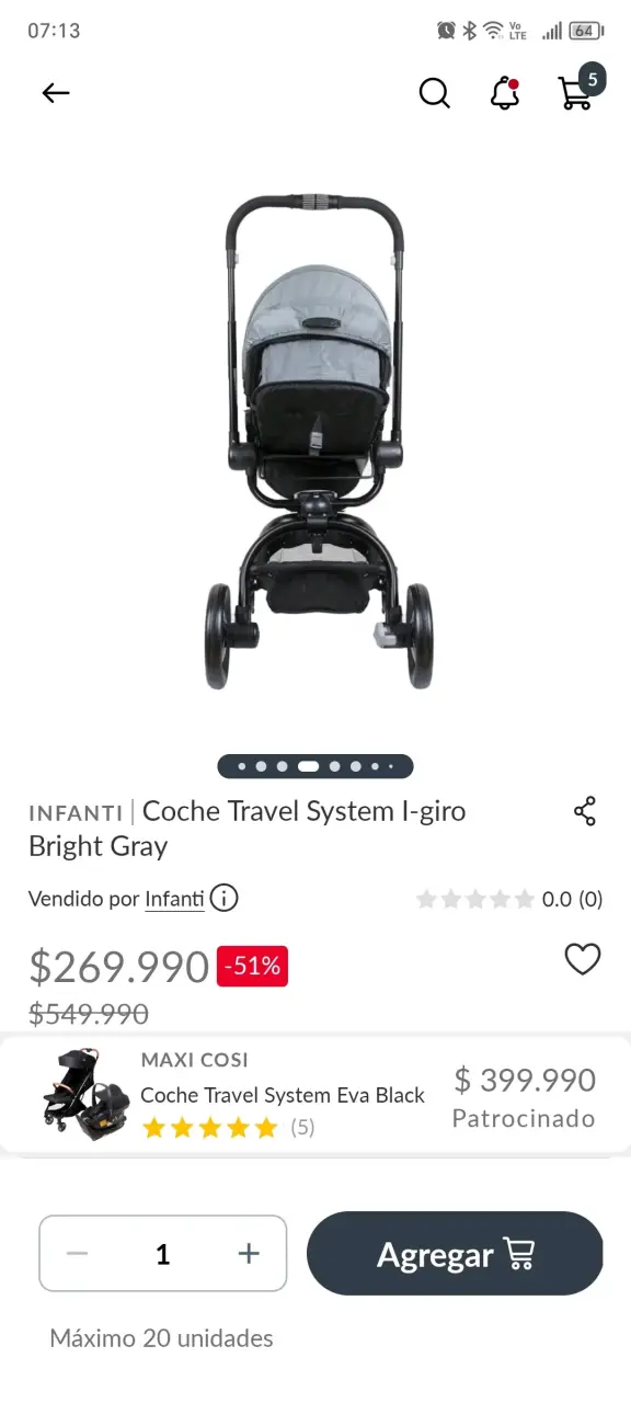 Coche Travel System Infanti I-Giro Gris - 5