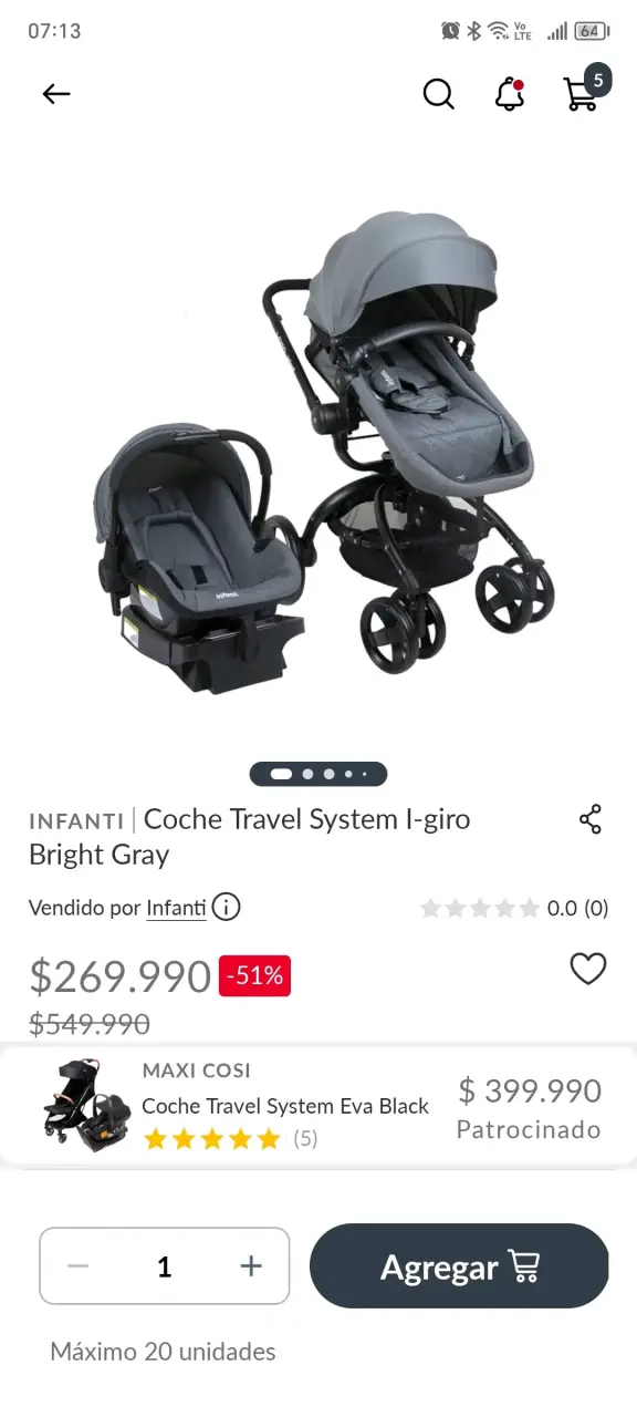 Coche Travel System Infanti I-Giro Gris - 6