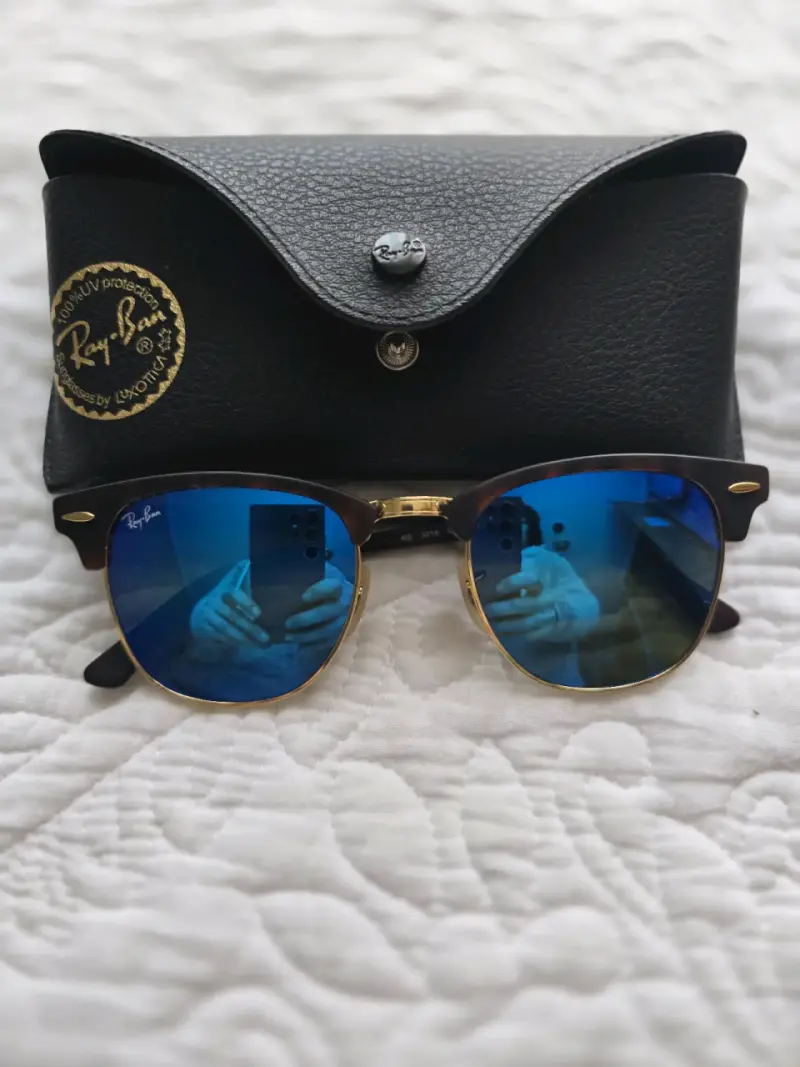 Gafas de Sol Ray-Ban Clubmaster Azul Espejado - 1