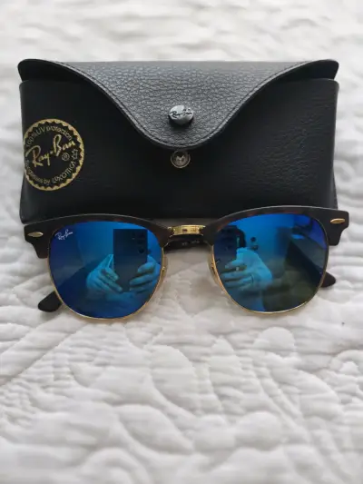 Gafas de Sol Ray-Ban Clubmaster Azul Espejado - miniatura 1