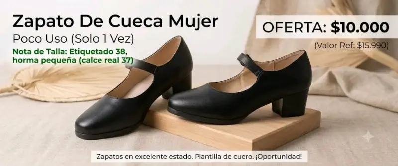 Zapatos de Cueca Mujer Poco Uso Talla 37
