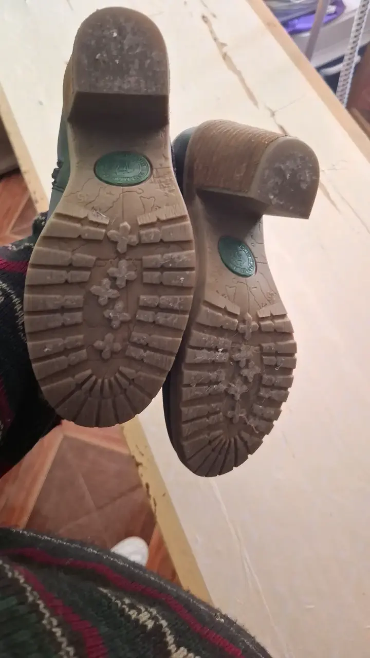 Botines de cuero negro con tacón para mujer - 4