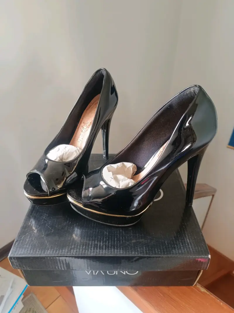 Zapatos de Tacón Alto Negros Via Uno - 2