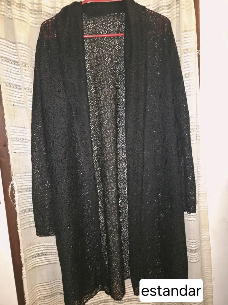 Cárdigan negro de encaje para mujer