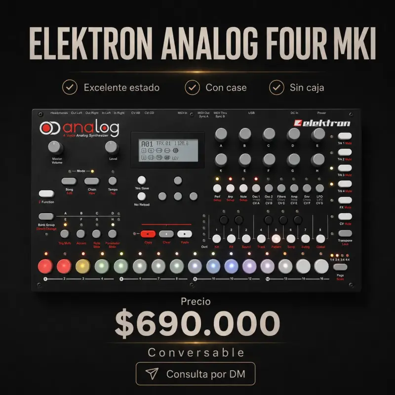 Sintetizador Elektron Analog Four MKI en excelente estado