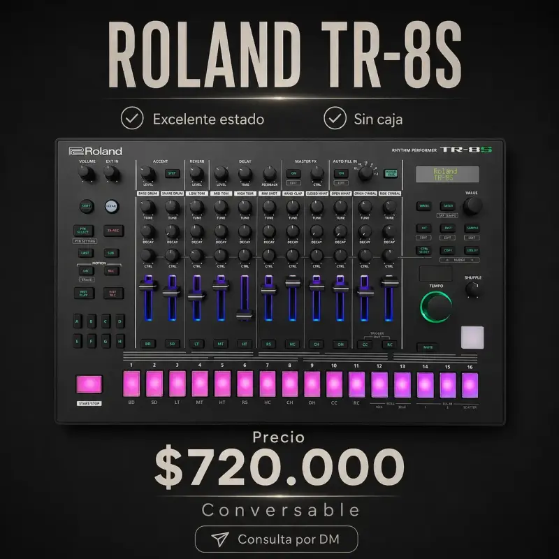 Caja de Ritmos Roland TR-8S en Excelente Estado