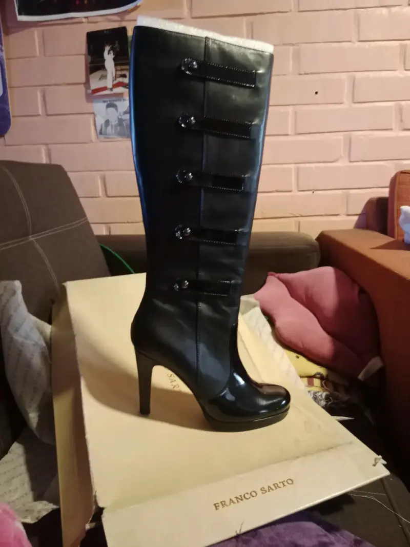 Botas de cuero negro con tacón alto Franco Sarto - 2
