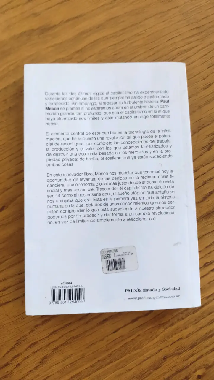 Libro 'Postcapitalismo' de Paul Mason - 2
