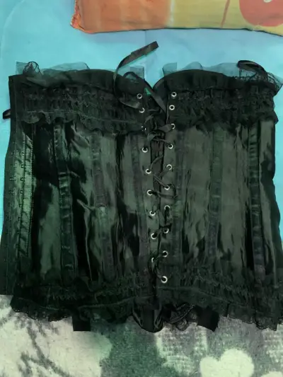 Corset negro de encaje para mujer talla M - miniatura 2
