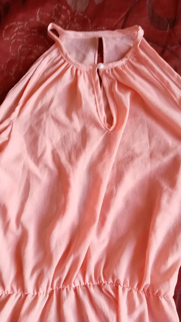 Vestido corto rosa manga larga - 2