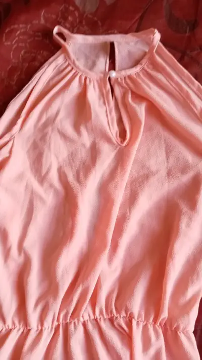 Vestido corto rosa manga larga - miniatura 2