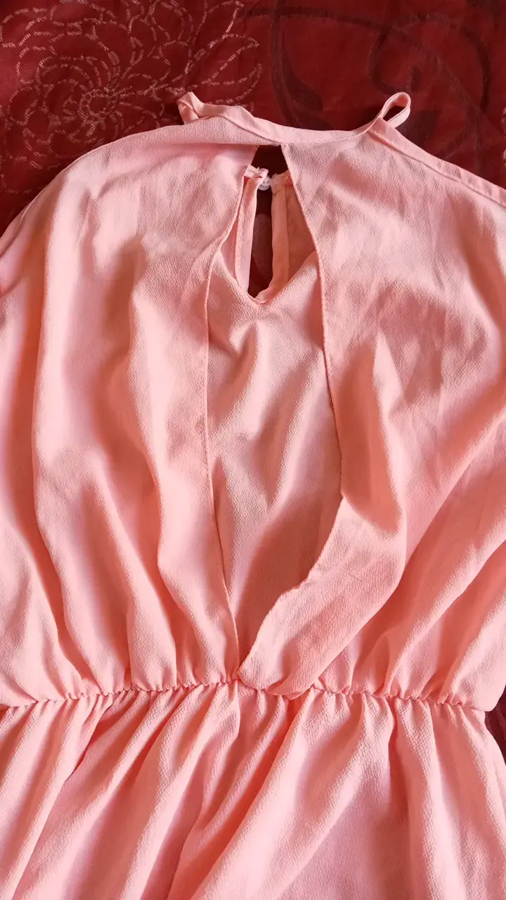 Vestido corto rosa manga larga - 3