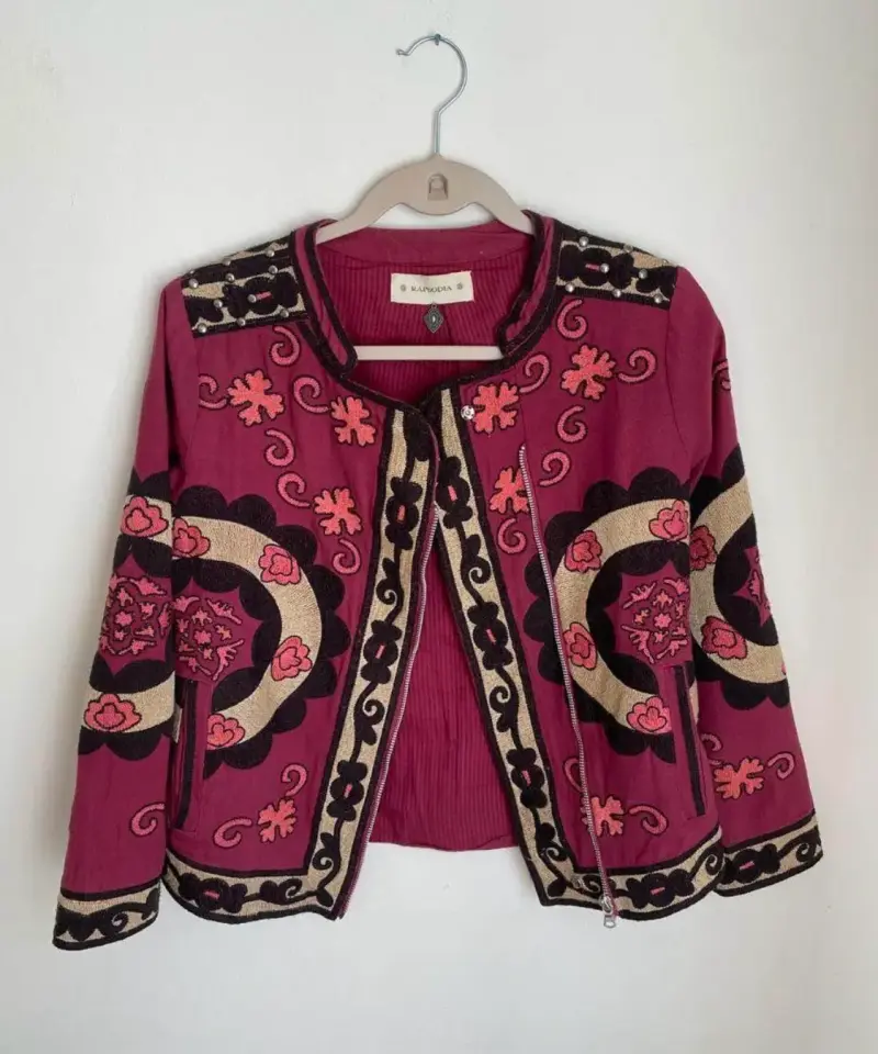 Chaqueta bordada Rapsodia color burdeos - 1