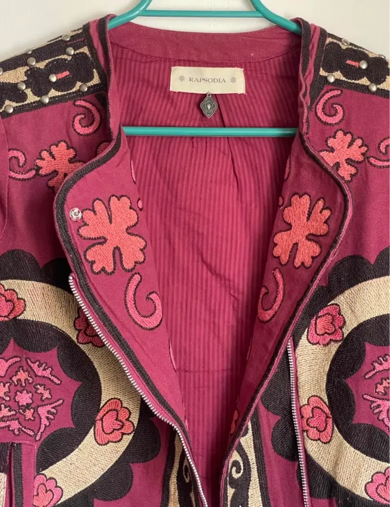 Chaqueta bordada Rapsodia color burdeos - 3